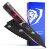 Dalstrong Paring Knife - 4 inch - Spartan Ghost Series - Premium American Forged S35VN Powdered Steel - Razor Sharp Blade - Kitchen Knife - Maple & Red Resin Handle - Sheath view 1