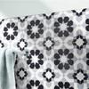 Moroccan Mosaic & Tile House CTP32-01 Beldia Handmade Cement Tiles, Pack of 12, Black, Grey, White view 1