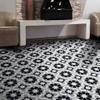 Moroccan Mosaic & Tile House CTP32-01 Beldia Handmade Cement Tiles, Pack of 12, Black, Grey, White view 2