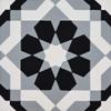 Moroccan Mosaic & Tile House CTP32-01 Beldia Handmade Cement Tiles, Pack of 12, Black, Grey, White view 4