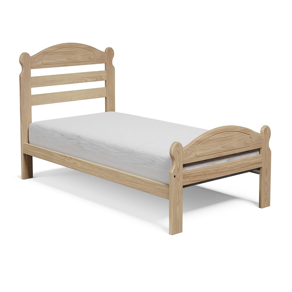 Arizona Twin-XL Bed Solid Pine Wooden Bed Unfinished with Hardwood Slats Suitable for Boys Girls Kids Bedroom Wooden Bed Frame Easy to Assemble Single Bed