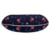 Ambesonne Navy Blue Travel Pillow Neck Rest, Various Little Lavender Carnation Flowers Design Leaves and Colorful Blots, Memory Foam Traveling Accessory for Airplane and Car, 12", Indigo Blue view 2