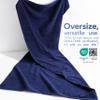 American Soft Linen 100% Cotton 600 GSM Turkish 40x80 Oversized Bath Towel Sheet, Extra Large Adult Towels for Bathroom, Navy Blue Bath Sheet view 3