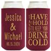 Personalized Coolie Custom Names Wedding Gifts 2-Pack Personalized Can Coolie Drink Coolers Maroon view 4