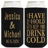 Custom Names & Date Gifts Wedding Presents 2-Pack Customized Can Coolie Drink Coolers Coolies Black view 4