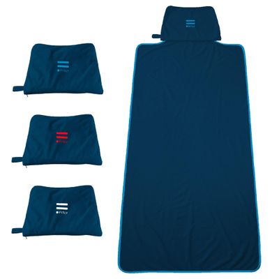 FITLY 3-in-1 Multipurpose Towel - Bath Towels and Waterproof Car Seat Protector, Absorbent Gym Towel Cover After Workout for Yoga, Swimming, Camping, Beach - Microfiber Cover & Car Accessories - Blue