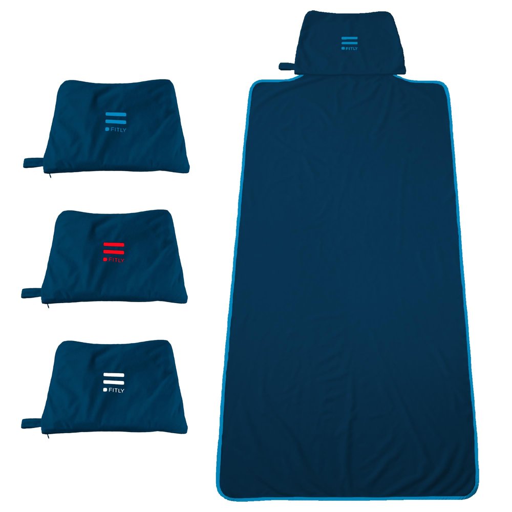 FITLY 3-in-1 Multipurpose Towel - Bath Towels and Waterproof Car Seat Protector, Absorbent Gym Towel Cover After Workout for Yoga, Swimming, Camping, Beach - Microfiber Cover & Car Accessories - Blue