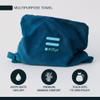 FITLY 3-in-1 Multipurpose Towel - Bath Towels and Waterproof Car Seat Protector, Absorbent Gym Towel Cover After Workout for Yoga, Swimming, Camping, Beach - Microfiber Cover & Car Accessories - Blue view 2