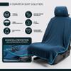 FITLY 3-in-1 Multipurpose Towel - Bath Towels and Waterproof Car Seat Protector, Absorbent Gym Towel Cover After Workout for Yoga, Swimming, Camping, Beach - Microfiber Cover & Car Accessories - Blue view 3