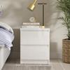 2 Drawer Nightstand, White High Gloss view 2