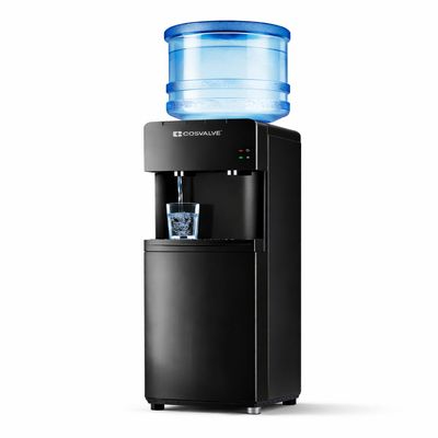 Water Coolers 5 Gallon Top Load,Hot/Cold Water Cooler Dispenser, Innovative Slim Design Energy Saving Freestanding with Child Safety Lock for Home or Office Black