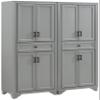 Crosley Furniture Tara 2-Piece Pantry Storage Cabinet Set with Shelves, Kitchen, Dining, or Laundry Room, Distressed Gray view 1
