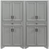 Crosley Furniture Tara 2-Piece Pantry Storage Cabinet Set with Shelves, Kitchen, Dining, or Laundry Room, Distressed Gray view 4