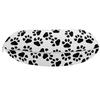 Ambesonne Paw Print Travel Pillow Neck Rest, Animal Feet Sign Pattern in Monochromatic Style Dog Cat Puppy Kitten, Memory Foam Traveling Accessory for Airplane and Car, 12", White Charcoal view 2
