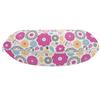 Ambesonne Spring Travel Pillow Neck Rest, Geometric Flower Petals Lily Dahlia Blooms and Leaves Botany Pattern, Memory Foam Traveling Accessory for Airplane and Car, 12", Purple Grey view 2