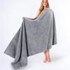 American Soft Linen 100% Cotton 600 GSM Turkish 40x80 Oversized Bath Towel Sheet, Extra Large Adult Towels for Bathroom, Light Grey Bath Sheet view 1