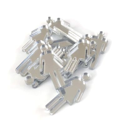 Male Female Toilet Crafting Mirrors, Set of 10, Shatterproof Acrylic