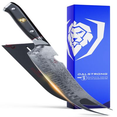 Dalstrong Pitmaster BBQ & Meat Knife - 8 inch - Shogun Series ELITE - Forked Tip & Bottle Opener - Japanese AUS-10V Super Steel Kitchen Knife - G10 Handle - Razor Sharp - w/Sheath