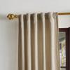 Martha Stewart Naples Chenille Solid Back Tab Window Curtain Panel Pair, 95", Natural view 2