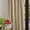 Martha Stewart Naples Chenille Solid Back Tab Window Curtain Panel Pair, 95", Natural view 4