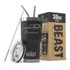 1966-77 Ford Bronco BEAST 30 oz Stainless Steel Insulated Tumbler w/Lid, 2 Straws, Brush and Gift Box black view 1