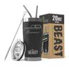 1966-77 Ford Bronco BEAST 20 oz Stainless Steel Insulated Tumbler w/Lid, 2 Straws, Brush and Gift Box black view 1