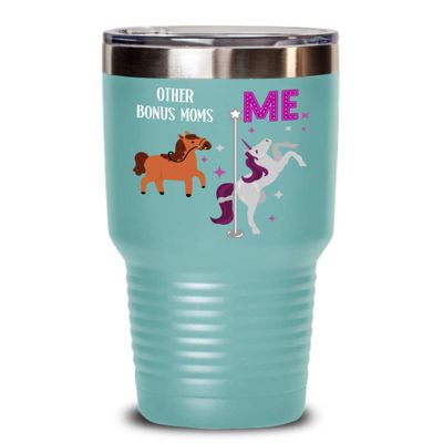 Bonus Mom Unicorn Tumbler for Stepmom Mothers Day Gifts for Stepmother from Stepdaughter Sassycups Cute Unicorn Gifts for Women Funny Coffee Mugs Tea