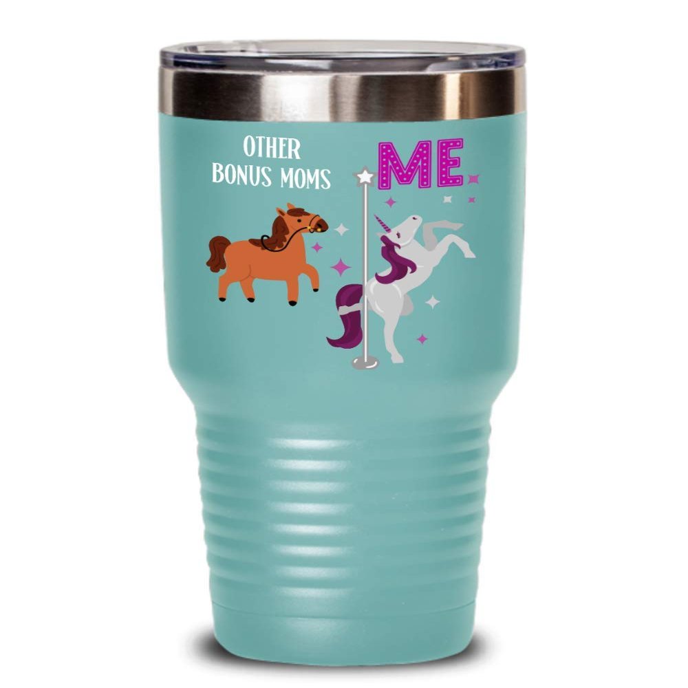 Bonus Mom Unicorn Tumbler for Stepmom Mothers Day Gifts for Stepmother from Stepdaughter Sassycups Cute Unicorn Gifts for Women Funny Coffee Mugs Tea