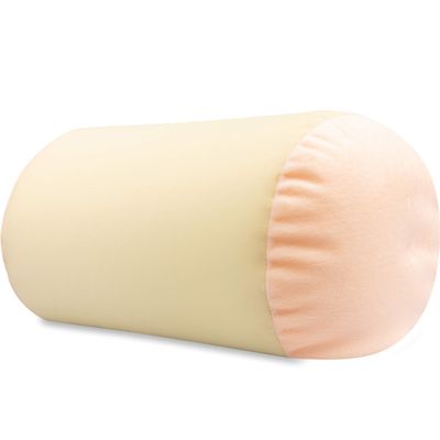 Microbead Bolster Neck Roll Pillow, 14x8 in Cylinder Tube, Off White Cream