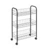 Metaltex Lugano 3-Tier Trolley with Wheels - Multipurpose Storage Cart for Home including Kitchen, Bathroom, Office and Garage - Touch-Therm Lava, 41 x 23 x 63 Centimetres view 1
