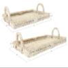 Creative Co-Op Decorative Rattan Trays with Handles & Whitewashed Finish (Set of 2 Sizes) view 4