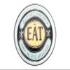 Creative Co-Op 15" Round Gather Together to Each and Make Memories Enameled Metal Cut-Out Handles Tray, Blue view 1