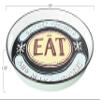 Creative Co-Op 15" Round Gather Together to Each and Make Memories Enameled Metal Cut-Out Handles Tray, Blue view 3