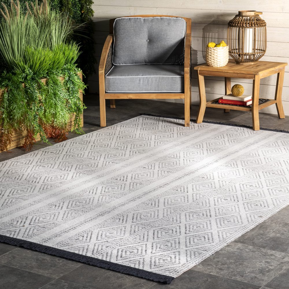 nuLOOM Indoor/Outdoor Striped Miriam Area Rug, 4x6, Grey