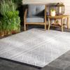 nuLOOM Indoor/Outdoor Striped Miriam Area Rug, 4x6, Grey view 1