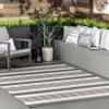 nuLOOM 3' x 5' Outdoor Performance Area Rug, OEKO-TEX Certified, Weather Resistant, High Traffic, Patio, Balcony, Outside, Robin Grey/Beige view 1