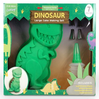Handstand Kitchen Dinosaur Buddies 7-piece Real Cake Baking Set with Recipes