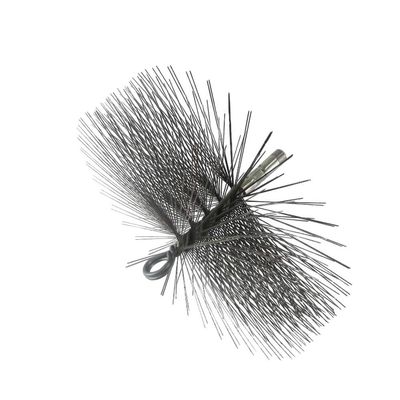 Trash Chute Door Supply Steel Chimney Brush Head Double Spiral with Loop (8 Inch, Round Steel)