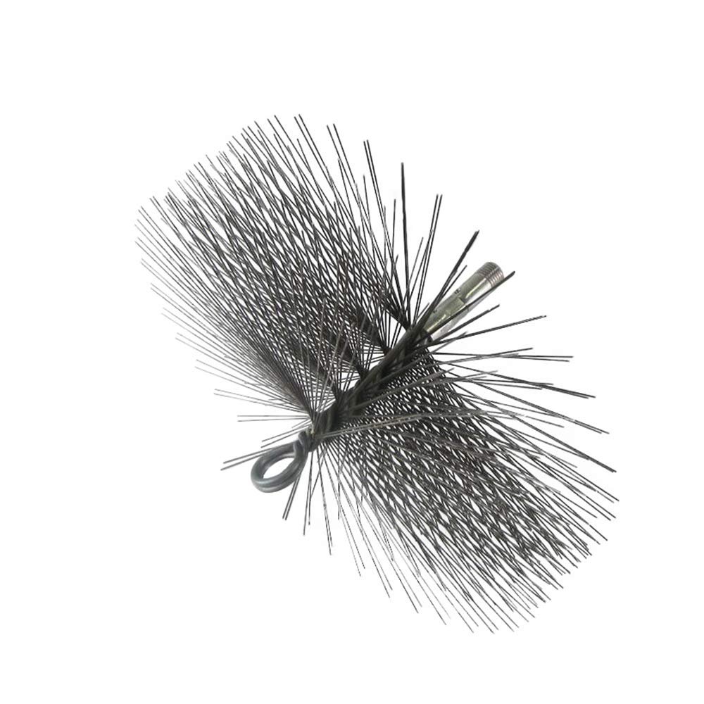 Trash Chute Door Supply Steel Chimney Brush Head Double Spiral with Loop (8 Inch, Round Steel)