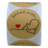 Hybsk Rustic Baked with Love Stickers with Wreath Around 2 Inch Round view 2