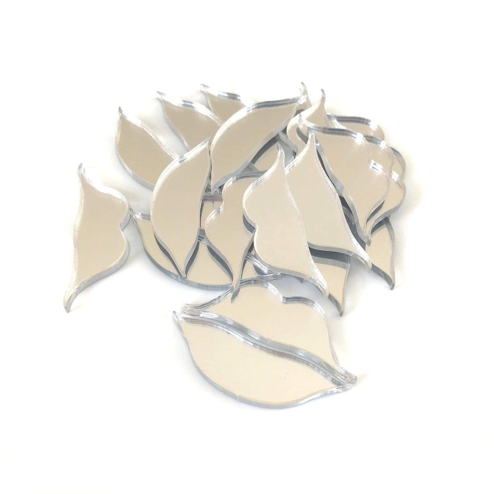Lips Shaped Crafting Mirrors, Set of 10, Shatterproof Acrylic Craft