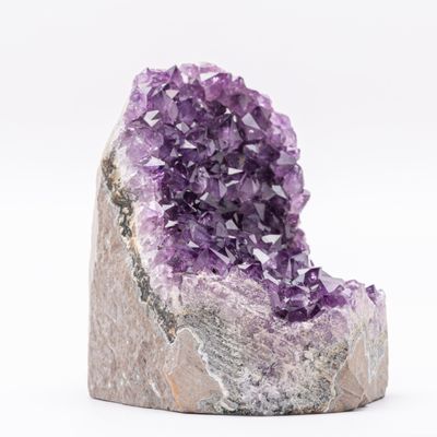 EMPORION Natural Amethyst (1 lb to 1.5 lb) - 3.5" to 6" Height - Crystal Clusters Stone from Uruguay Raw Geode Quartz - Deep Purple Color