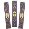 Needzo Set of 3 Cross Three Bar Tapestry Bookmarks 9 Inch, Purple with Gold view 1