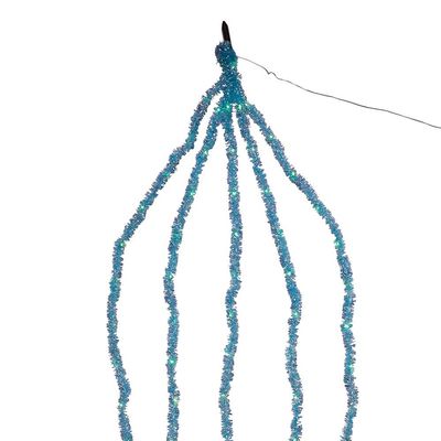 Kurt Adler 6.5-Foot Teal Iridescent Tinsel Cascade Light Set