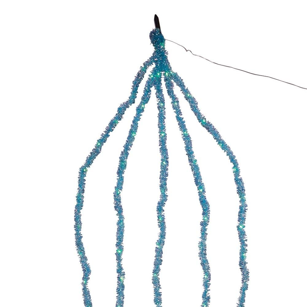 Kurt Adler 6.5-Foot Teal Iridescent Tinsel Cascade Light Set
