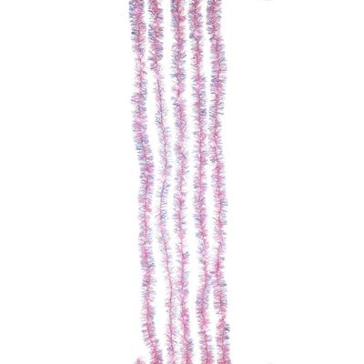 Kurt Adler 6.5-Foot Pink Iridescent Tinsel Cascade Light Set