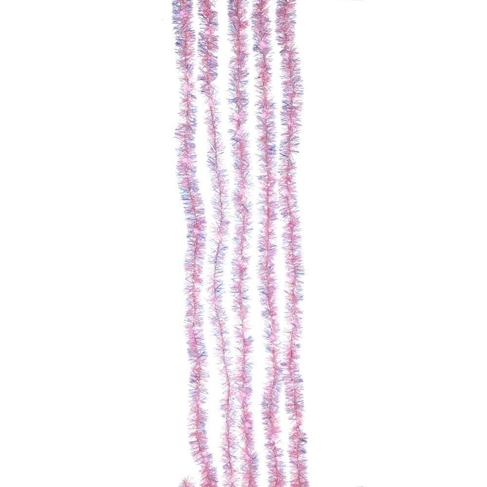 Kurt Adler 6.5-Foot Pink Iridescent Tinsel Cascade Light Set