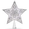 Kurt Adler 13.5-Inch 5-Point White and Silver Star Treetop view 1