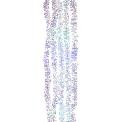Kurt Adler 6.5-Foot Multi-Color Silver Iridescent Tinsel Cascade Light Set