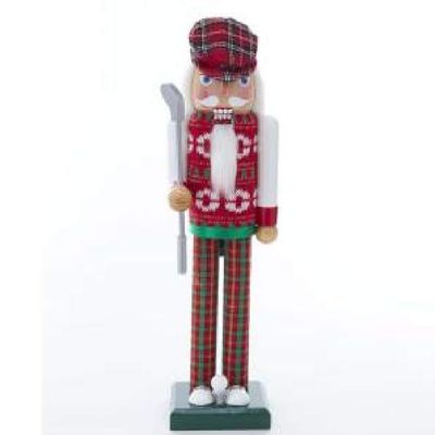 Kurt S. Adler 15-Inch Red and Green Golfer Nutcracker